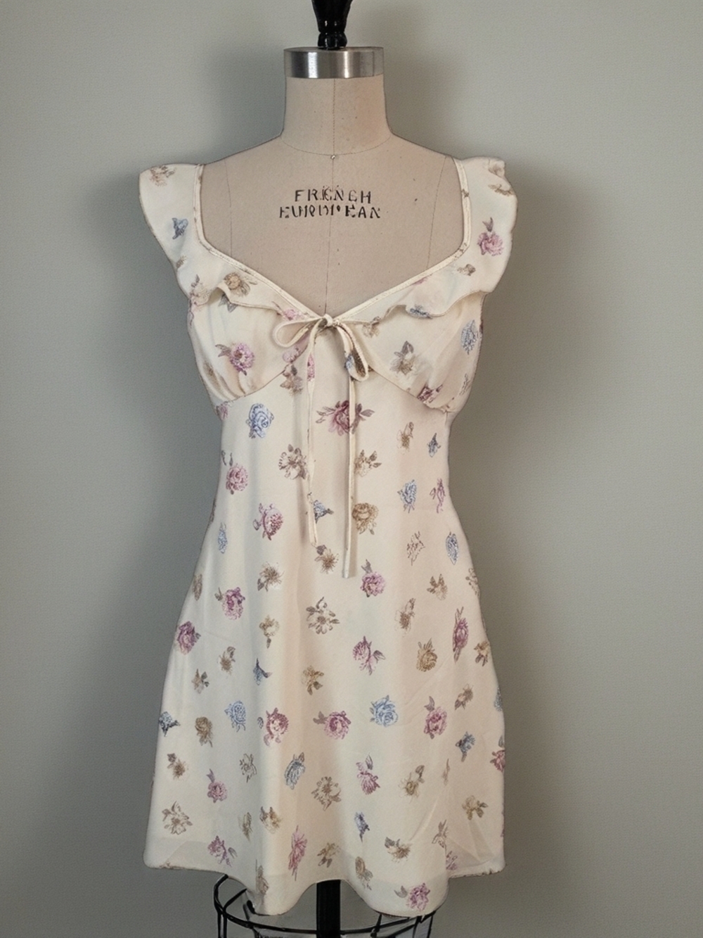 LE LIS Floral Mini Dress  Cottagecore  Coquette Style SIZE L